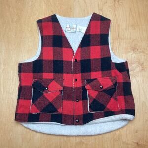 Vintage Weatherguard by Shane XL Sleeveless Multicolor Plaid Shearling Vest